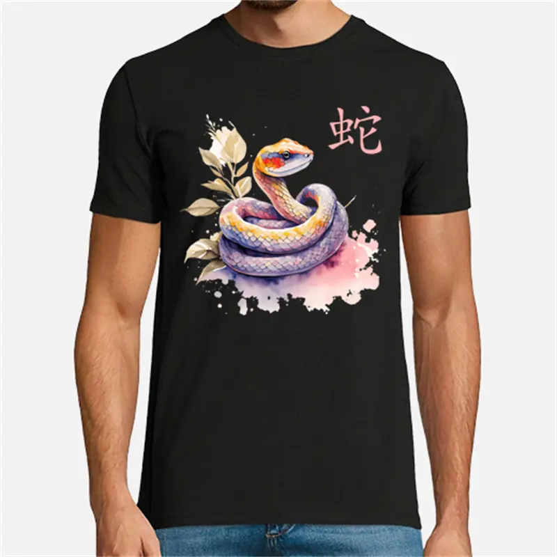 2025 Chinese Year Of The Snake T-shirt Unisex New Year Trendy Crewneck Tee Shirts 3D Printed Pattern Unique Harajuku Top New