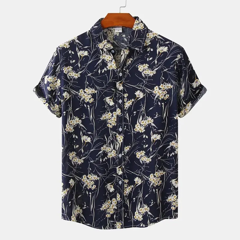 Hawaiian Casual Vacation Shirt For Men's Retro 3d Printed Flowers Animal Shirts Street Fashion Short Sleeves Lapel Button Blouse