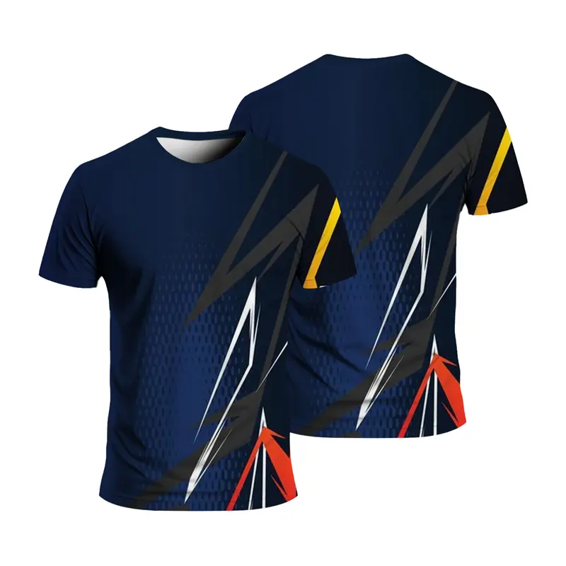 Running Sports T-shirt 3D Printing Striped Pattern For Men Kids T Shirt 2024 Fashion Summer Breathable Loose Outdoor Tee Shirts