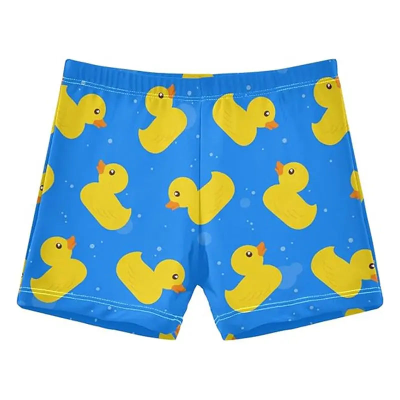 Yellow Duck Print Beach Short Adult Child Size Cute Cartoon Funny  Board Shorts Sea Sports Surfing Fashion Summer Swim Trunks