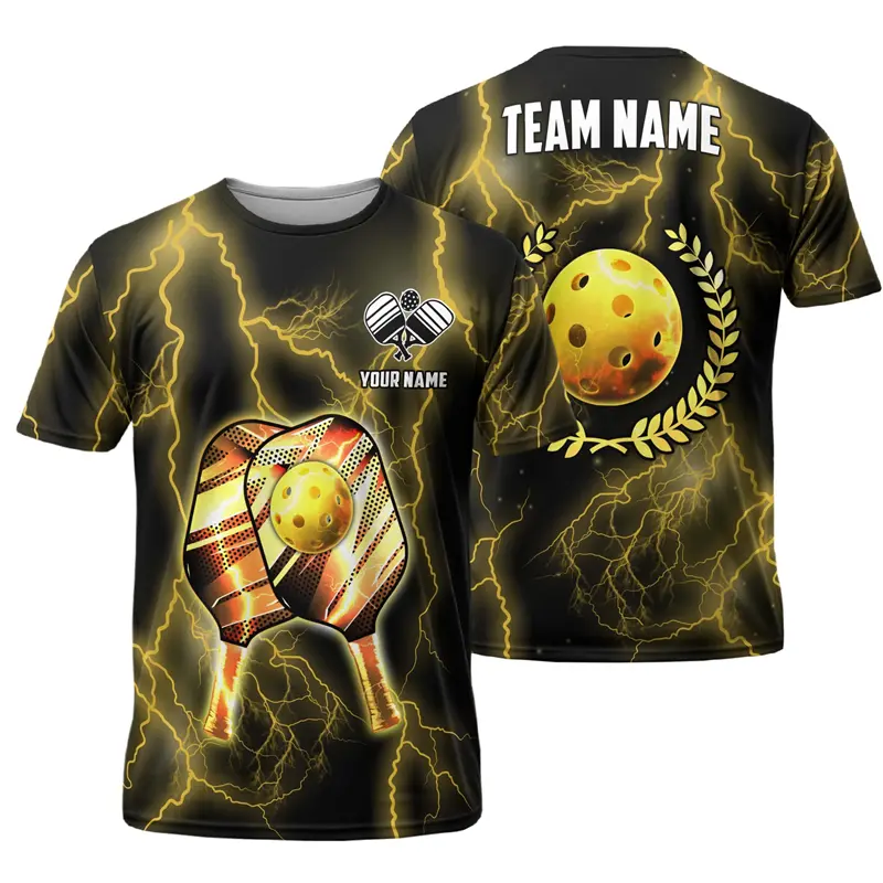 Summer New Outdoor Custom Name Pickleball T-shirt Unisex Loose Breathable Cool Print O-neck T Shirts Popular Pickleball Tee Top