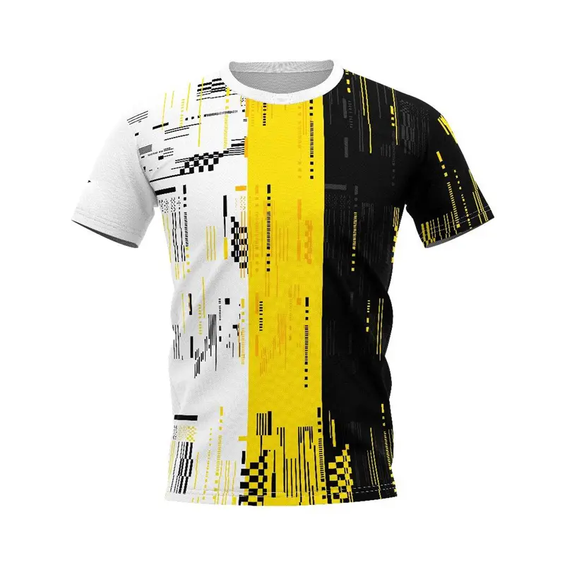 Badminton Jersey Quick Dry T-shirt Unisex Loose Breathable Round Neck T Shirts 3D Print Design Stripe Leisure Summer Men Tees