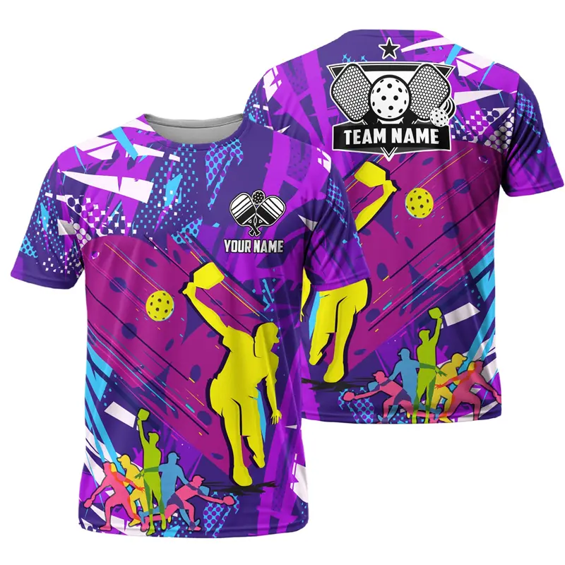 Summer New Outdoor Custom Name Pickleball T-shirt Unisex Loose Breathable Cool Print O-neck T Shirts Popular Pickleball Tee Top