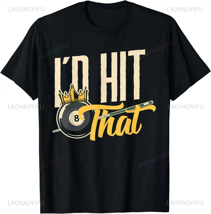 3D Print Billiards Logo T-shirt For Men Casual Streetwear Short Sleeve Round Neck T Shirts Summer Funny Hip Hop Design Shirt