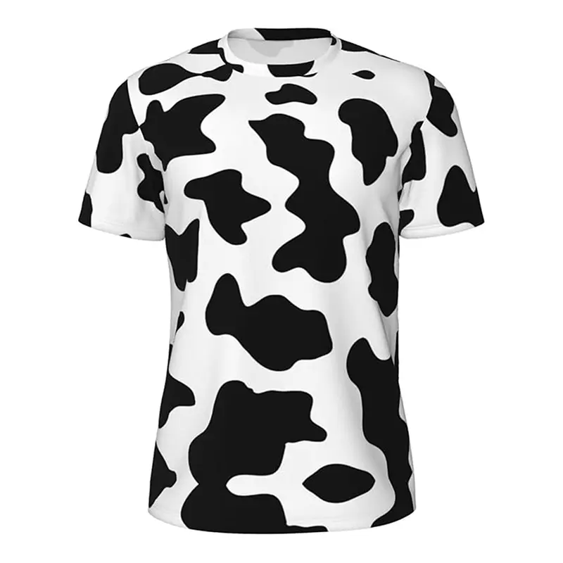 Hip Hop Lion Panda Print Black T-shirt For Men Simple Casual Funny Animal Pattern Oo-neck T Shirts Oversized Breathable Tees