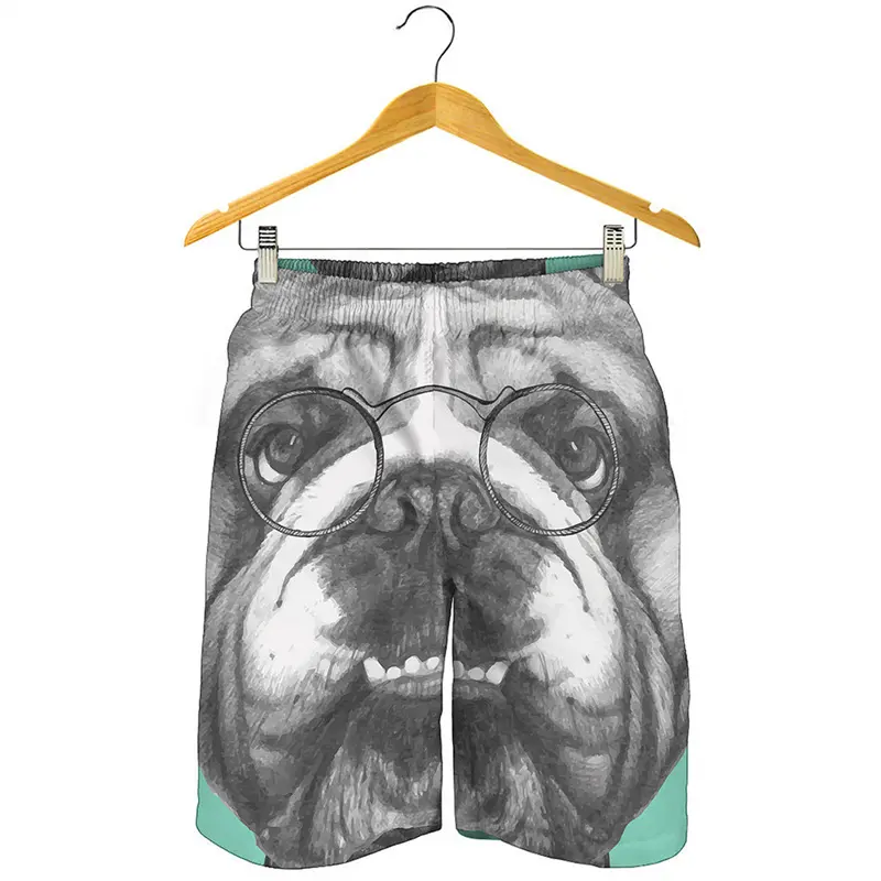 Ugly Animal Dog 3d Print Shorts For Men Casual Holiday Street Clothing Short Pants Cartoon Pattern Summer Quick Dry Swim Trunks