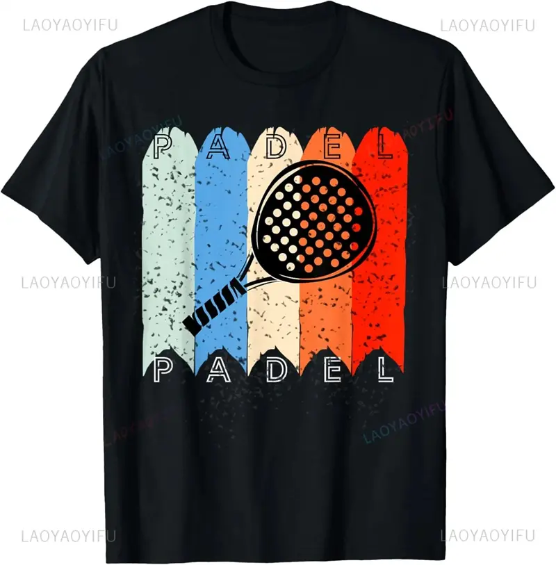 Padel Tennis Sport T-shirt Unisex Simple 3D Print Casual Fashion Short Sleeve Tee Shirt Summer Outdoor Breathable Pad Tennis Top