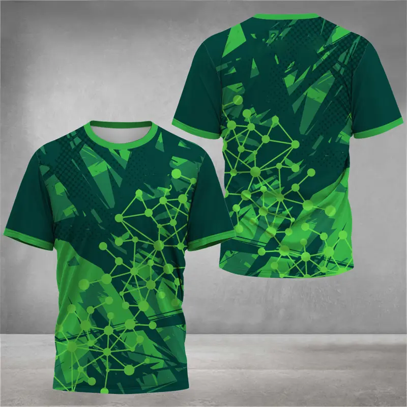 3D Print Art Graffiti Stripe Breathable Sport Men Shirt Personality Loose Tee Shirts Outdoor Run Badminton Football Jersey Tee