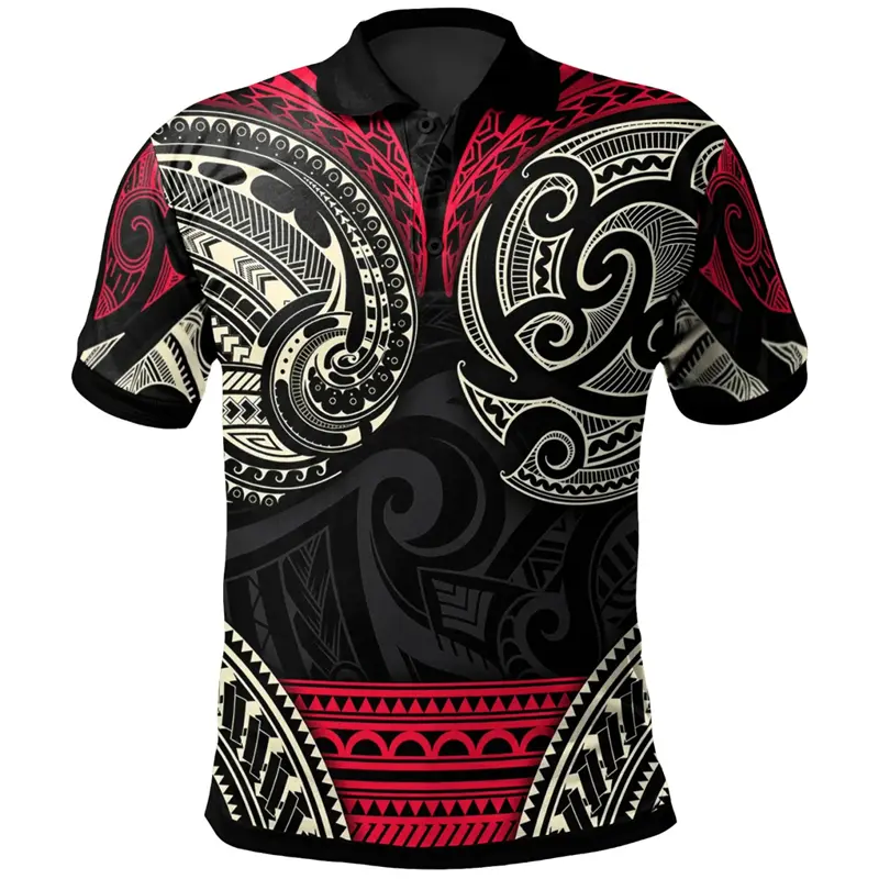Fashion Hawaii Printed Polo Shirt Men's Clothing 3D Printed Button Lapel Shirts Polynesia Vacation Personality Trend Top 2025