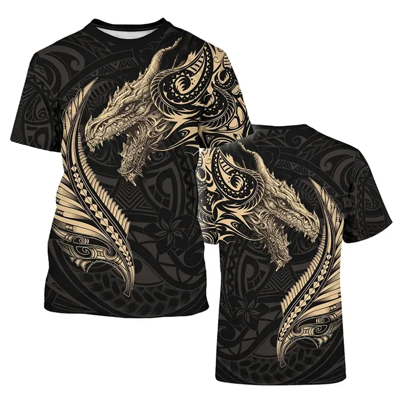 New Zealand Maori Tattoo Print T-shirt Men Personality Unique Round Neck T Shirts Novelty Graphic Design 2025 Summer Tee Top