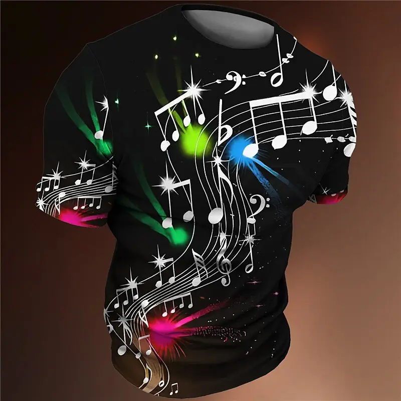 Drumbeat Percussion Print T Shirt For Men Music Party Short Sleeve Tee Shirts Personality Art Graphic Street Wear Fashion Top