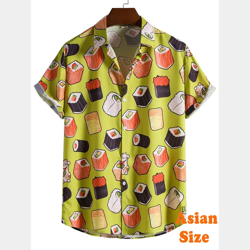 Popular Prints Graphic Hawaii Shirt For Men Women Capybara Sushi Ice Cream Donut Graphic Shirts Fashion Trend Summer New Blouse