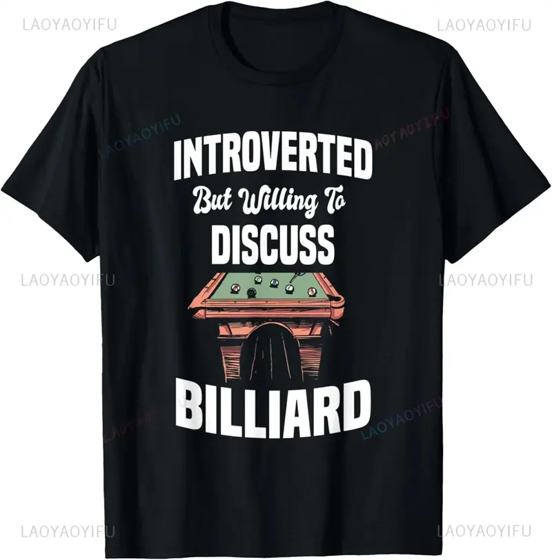 Funny Simple Billiards Slogan T-shirt For Men 3D Print Graphic Black Solid Loose T Shirts Daily Sport Casual Fitness Tees Top