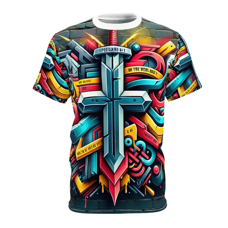 Golden Cross Print Jesus T Shirts For Men Easter Festival Street Short Sleeve T-shirt Cool 3d Effect Best Gift Fashion Tee Top