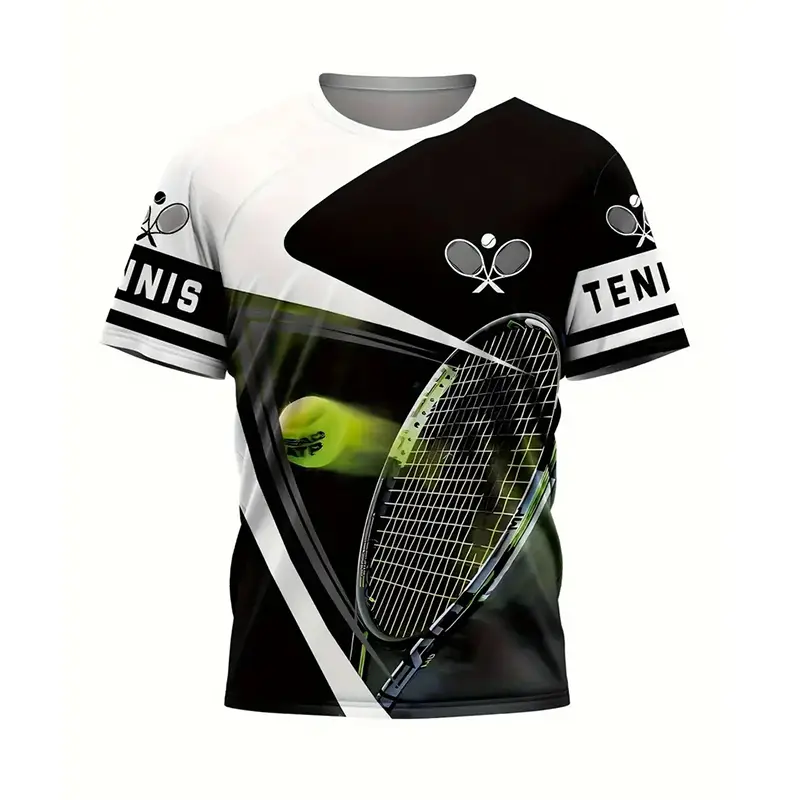 Novel Badminton Sport Jersey For Men Quick Dry Breathable Short Sleeve T-shirt Fashion 3D Print Graphic Fitness Train Tee Top