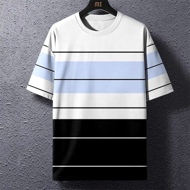 Black White Stripe Simple T-shirt Men Women Polyester Sublimation Print Graphic Run Sport Quick Dry Short Sleeve Striped Tees