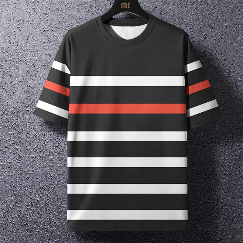Black White Stripe Simple T-shirt Men Women Polyester Sublimation Print Graphic Run Sport Quick Dry Short Sleeve Striped Tees