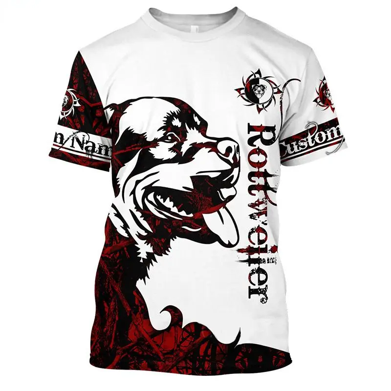 Rottweiler 3D Printed T-shirt Mens Women O-neck Short Sleeves Oversized T Shirts Harajuku Clothing Fashion Novelty Design Tees