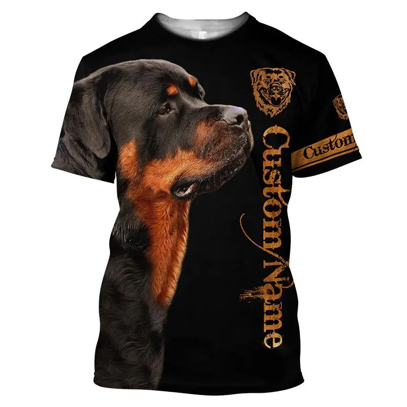 Rottweiler 3D Printed T-shirt Mens Women O-neck Short Sleeves Oversized T Shirts Harajuku Clothing Fashion Novelty Design Tees