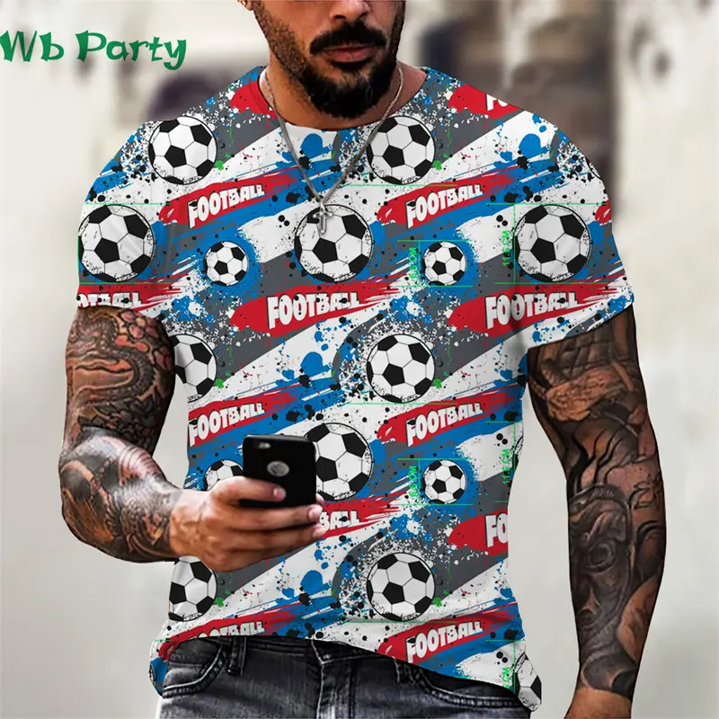 Fashion Football Jersey For Men France Brazil Flag Graphic Popular Sport Loose Fitness T-shirt Summer Casual Streetwear Top Y2k
