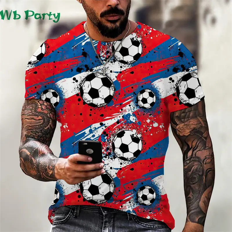 Fashion Football Jersey For Men France Brazil Flag Graphic Popular Sport Loose Fitness T-shirt Summer Casual Streetwear Top Y2k