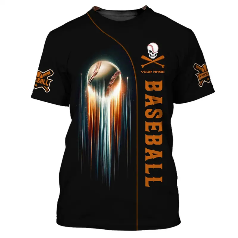 Baseball Custom Names T-shirt For Men's Clothing Short Sleeve O-neck Pullover Top Cool Pattern Fashion Trend Sports Tee 2025