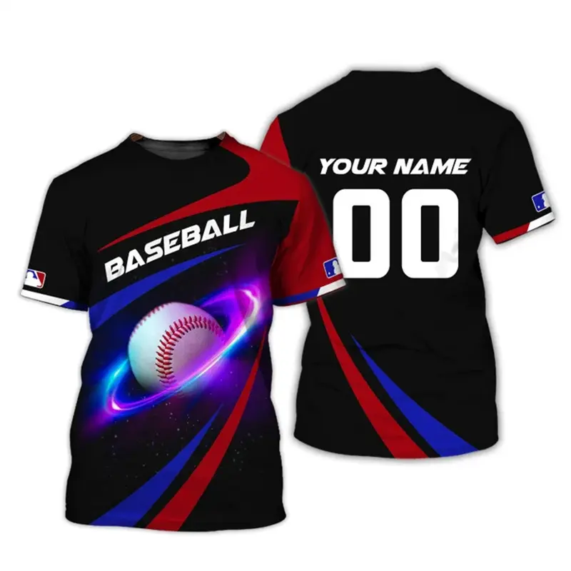 Baseball Custom Names T-shirt For Men's Clothing Short Sleeve O-neck Pullover Top Cool Pattern Fashion Trend Sports Tee 2025