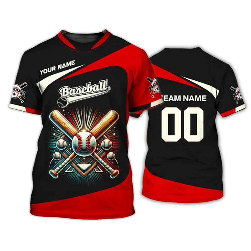 Baseball Custom Names T-shirt For Men's Clothing Short Sleeve O-neck Pullover Top Cool Pattern Fashion Trend Sports Tee 2025