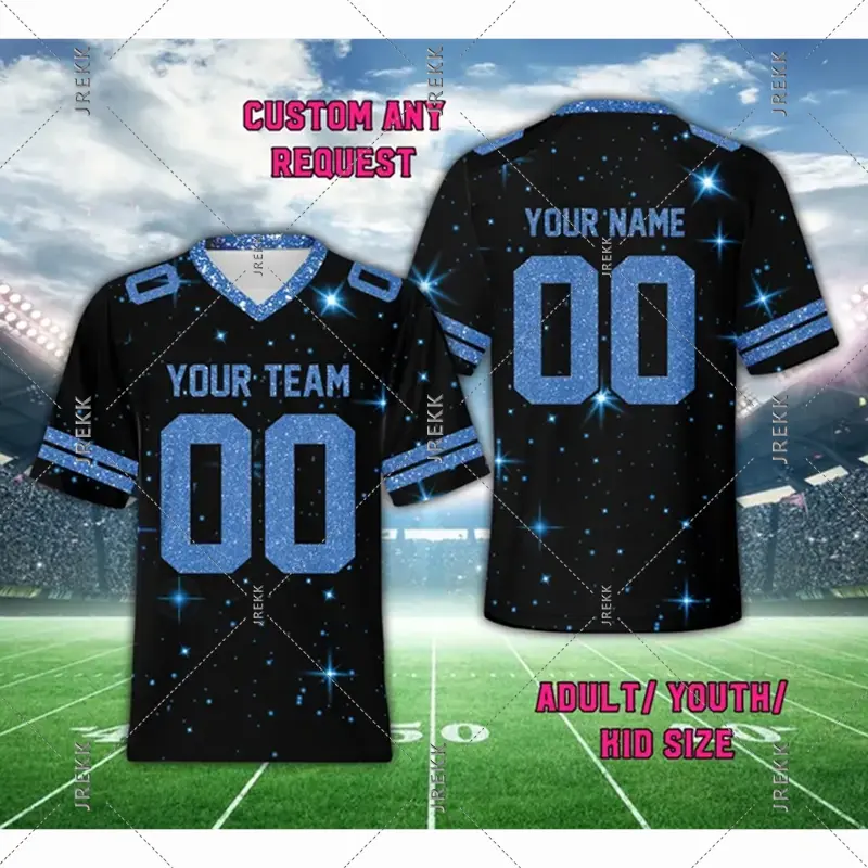 Name Number Customized Jersey Men's Clothing Personality DIY V Neck Short Sleeve Print T-shirt 2025 Summer Novel 3D Print Tee