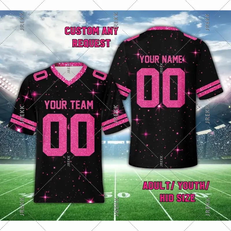 Name Number Customized Jersey Men's Clothing Personality DIY V Neck Short Sleeve Print T-shirt 2025 Summer Novel 3D Print Tee