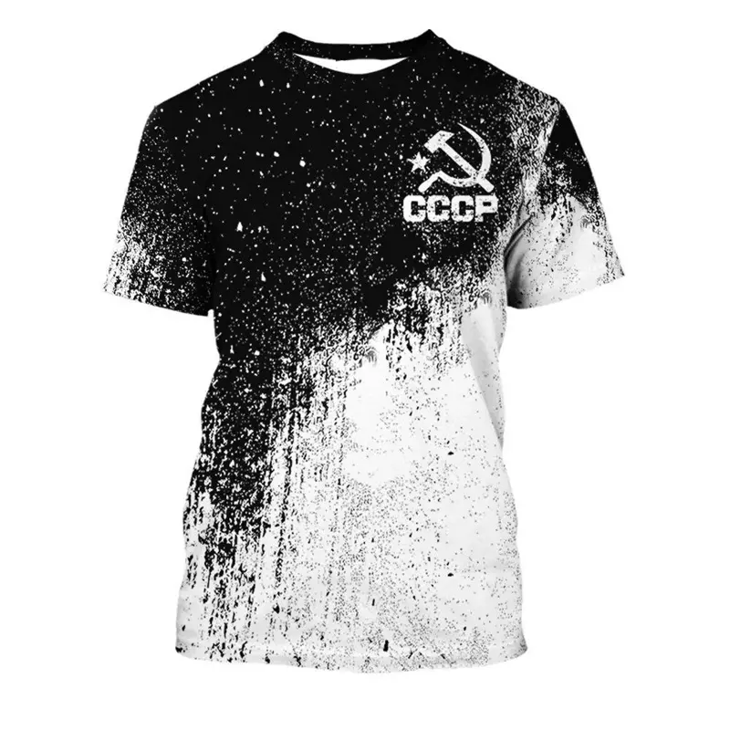 National Flag 3d Printed T-shirt For Men's Soviet Republic Pattern Short Sleeved T Shirt Casual O-Neck Pullover Oversized Tees