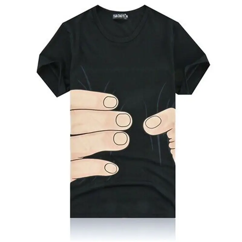 Funny Pattern T-shirt Finger Bone 3D Printing T Shirts Round Neck Short Sleeves For Men's Kids Streetwear Cool New Clotes Tee