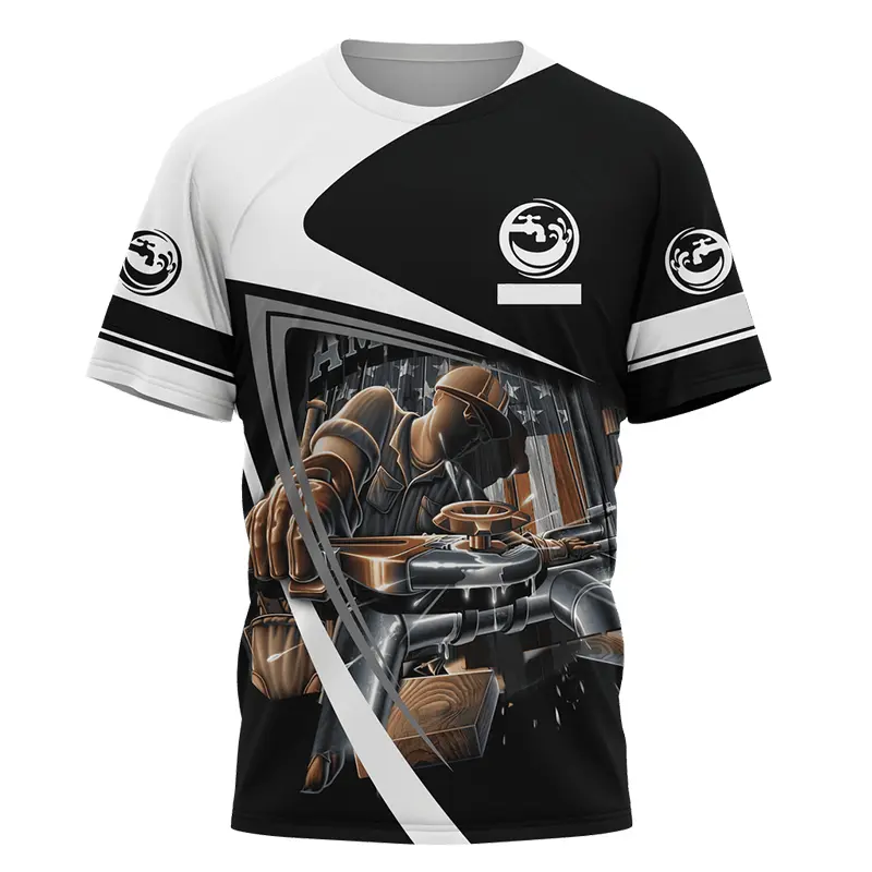 3D Print Funny T Shirt For Men Plumber Uniform Summer Casual O-neck Short Sleeve Tops Fashion Mechanic Clothes Oversized T-shirt