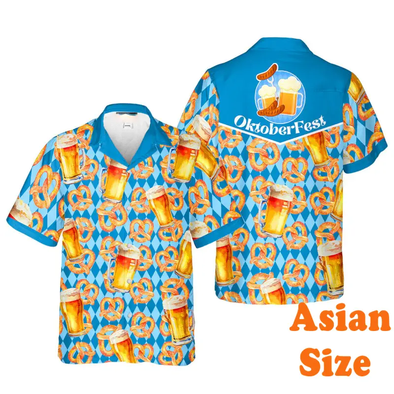Resort Casual Shirts Men Clothes Funny Hawaiian Style Flower Print Short Sleeve Shirt 2025 Summer Vacation Outdoor Trend Blouse