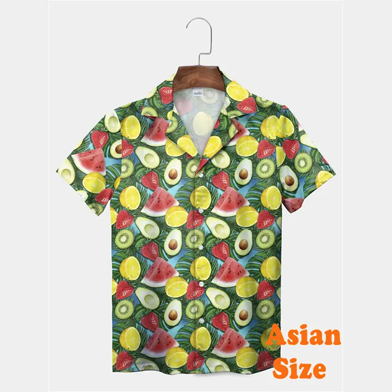 Resort Casual Shirts Men Clothes Funny Hawaiian Style Flower Print Short Sleeve Shirt 2025 Summer Vacation Outdoor Trend Blouse