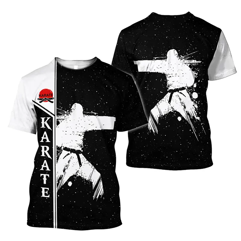 Karate Train Fitness T-shirt Men's Clothing Breathable Comfortable T Shirts 3D Print Sports Graphic 2024 Casual Fashion Tees