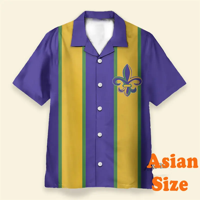 Men's Mardi Gras Shirts Short Sleeve Lapel Button Shirt Festival Style Trend Print Graphic Music Party 2025 Summer Carnival Top