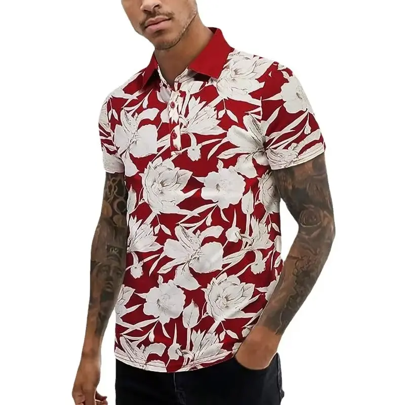 3D Printed Flower Polo Shirt For Men Women Casual Streetwear Short Sleeves T-shirt Summer Fashion Trend Lapel Button Tee Shirts