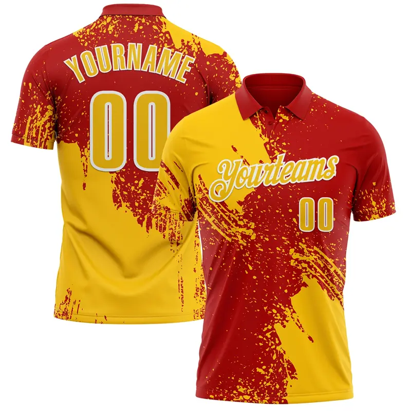 Brush Painting Style Graphic Polo Shirt Men Women Multi-color Bright Colors Short Sleeve Polo Shirts Team Customized Wholesale