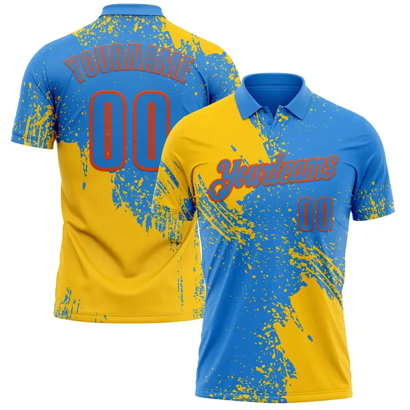 Brush Painting Style Graphic Polo Shirt Men Women Multi-color Bright Colors Short Sleeve Polo Shirts Team Customized Wholesale