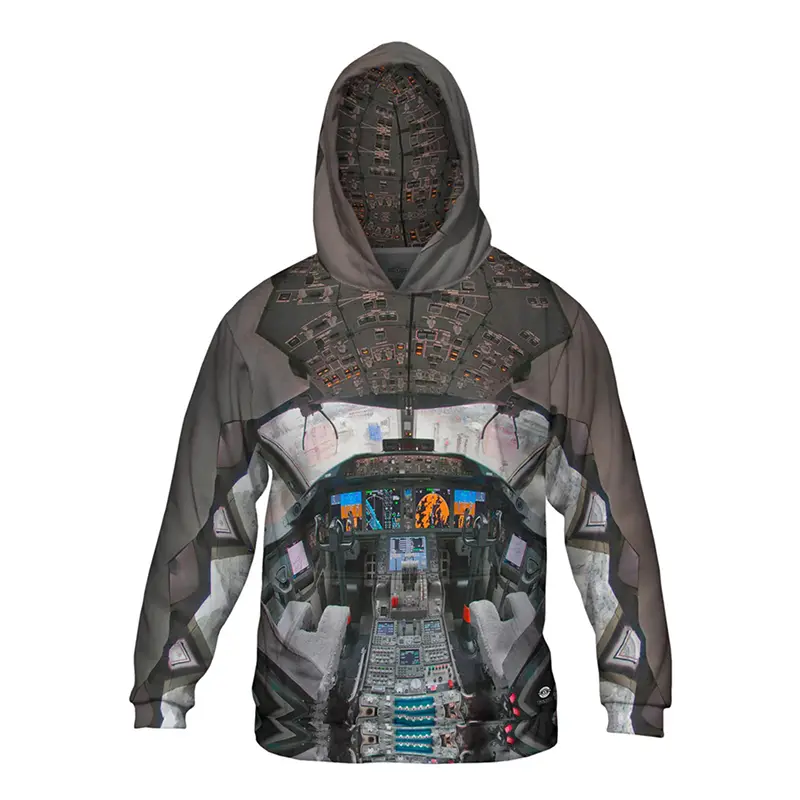 Aircraft Cockpit 3D Printed Hoodie Men's Clothing Unique Novel Pattern Pullover Sweatshirt Harajuku Street Personality Coat