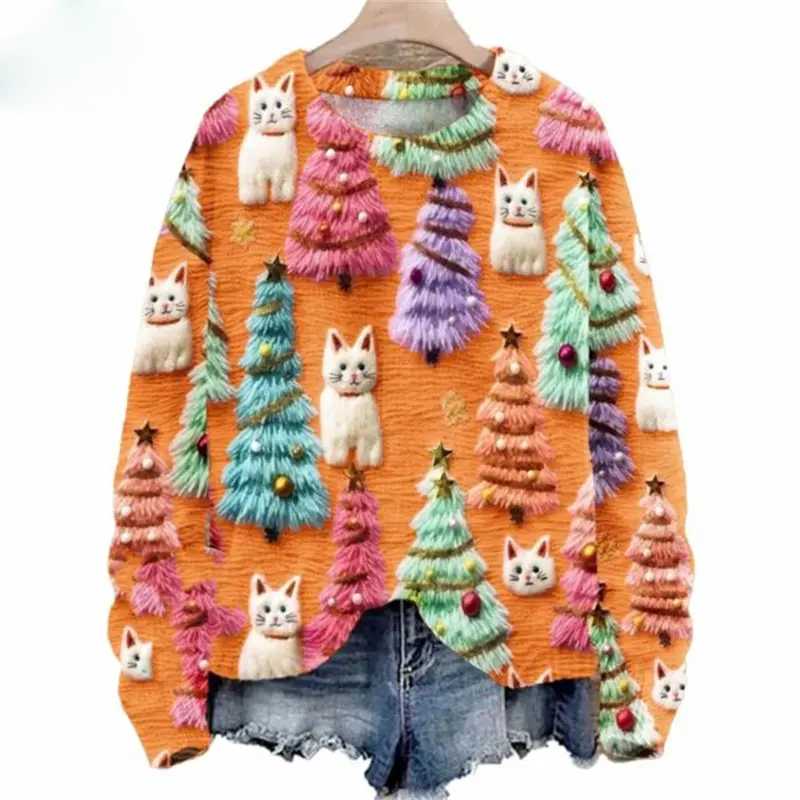 3D Plush Printing Cat Pattern Hoodie Men Women Personality Street Hooded Coat Autumn Outdoor Casual Fashion Cute Hoodies New