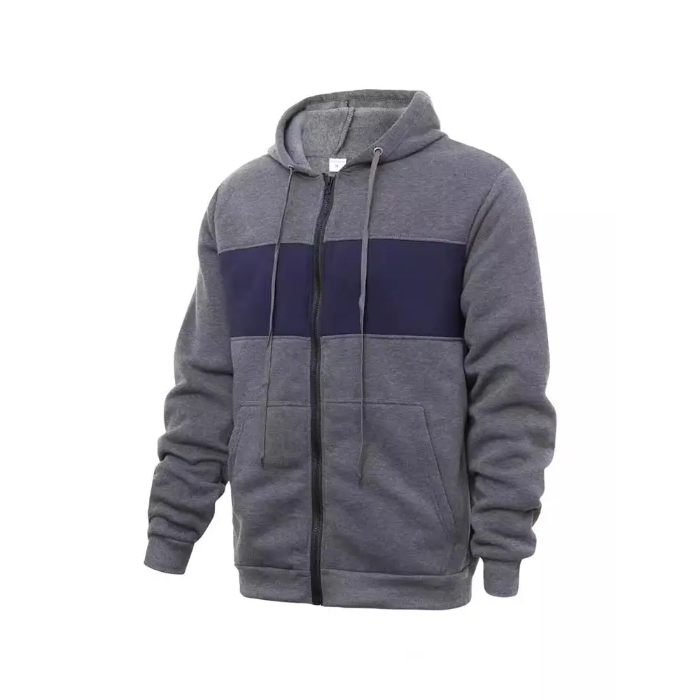 Men's Hoody Cardigan Sweatshirt Color Blocking Loose Casual Spring Fall Hooded Sweatshirts for Men Zipper Jackets Male