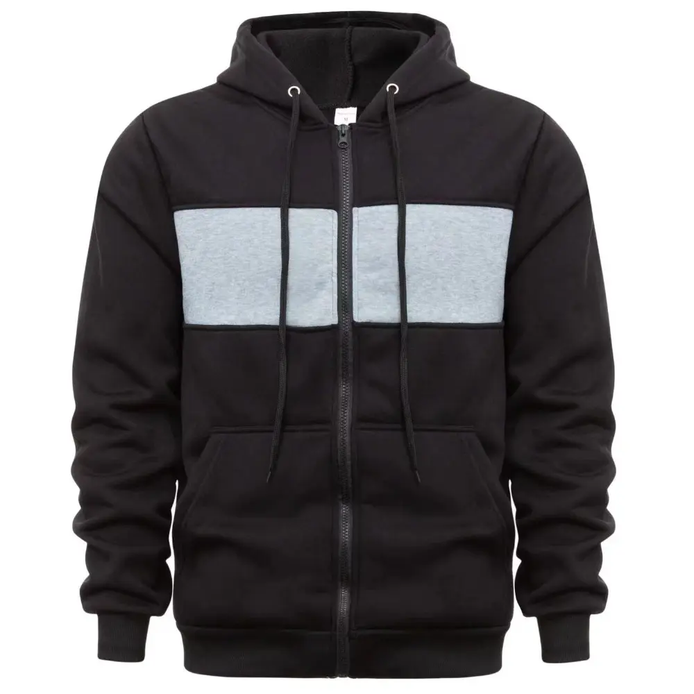 Men's Hoody Cardigan Sweatshirt Color Blocking Loose Casual Spring Fall Hooded Sweatshirts for Men Zipper Jackets Male