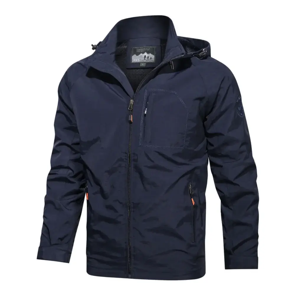 Mountaineering Hooded Submachine Jacket Windproof Men's Casual Coat Outdoor Large Jacket Men's Windbreaker Jackets