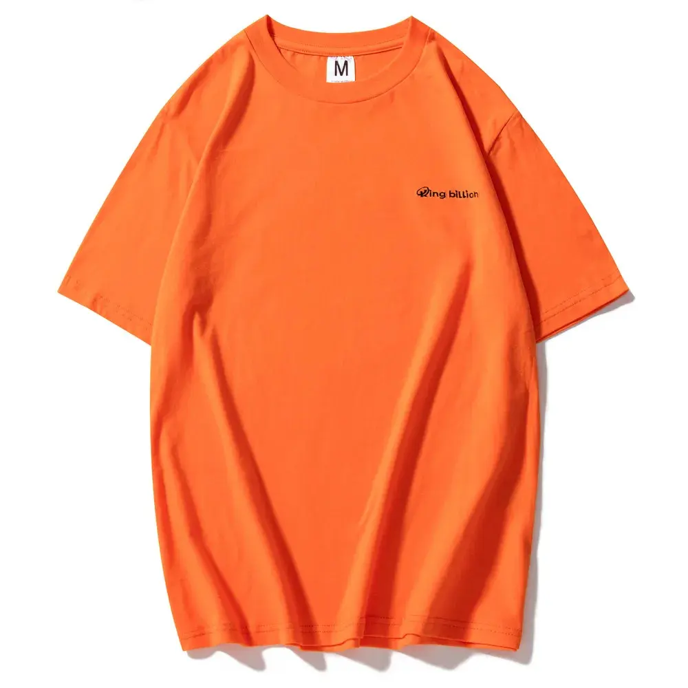King Billion Quality New Hot Sale Embroidery Short Sleeve Men Solid T-shirt Soft Solid Cotton Elastic Breathable Men  T-shirt