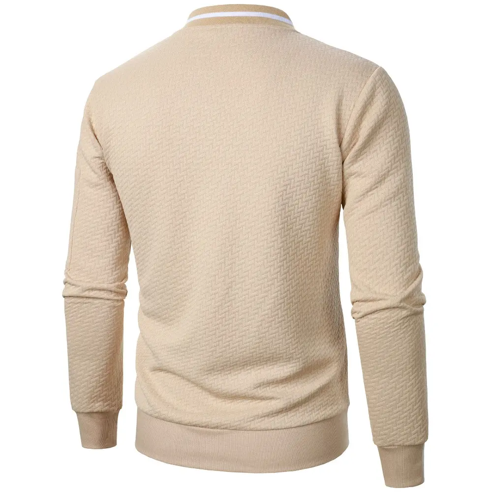 New Men's New Zip Stand Collar Sweatshirt Jacket Men's Casual Jacquard Cardigan Sweatshirts Baseball Jackets Men Clothing
