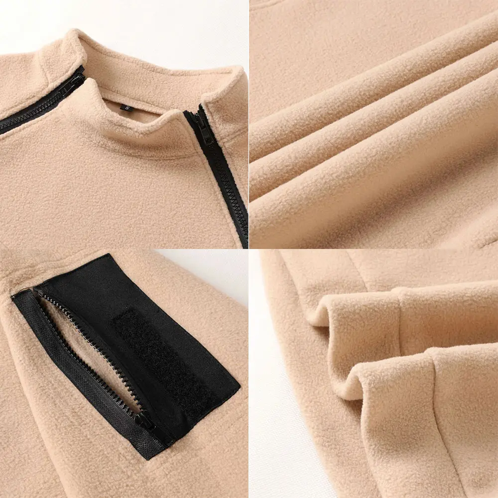 Men's Tactical Sweatshirt Outdoor Jacket 280g Polar Fleece Slim Casual Streetwear Fall Winter Warm Long Sleeve Sweatshirts