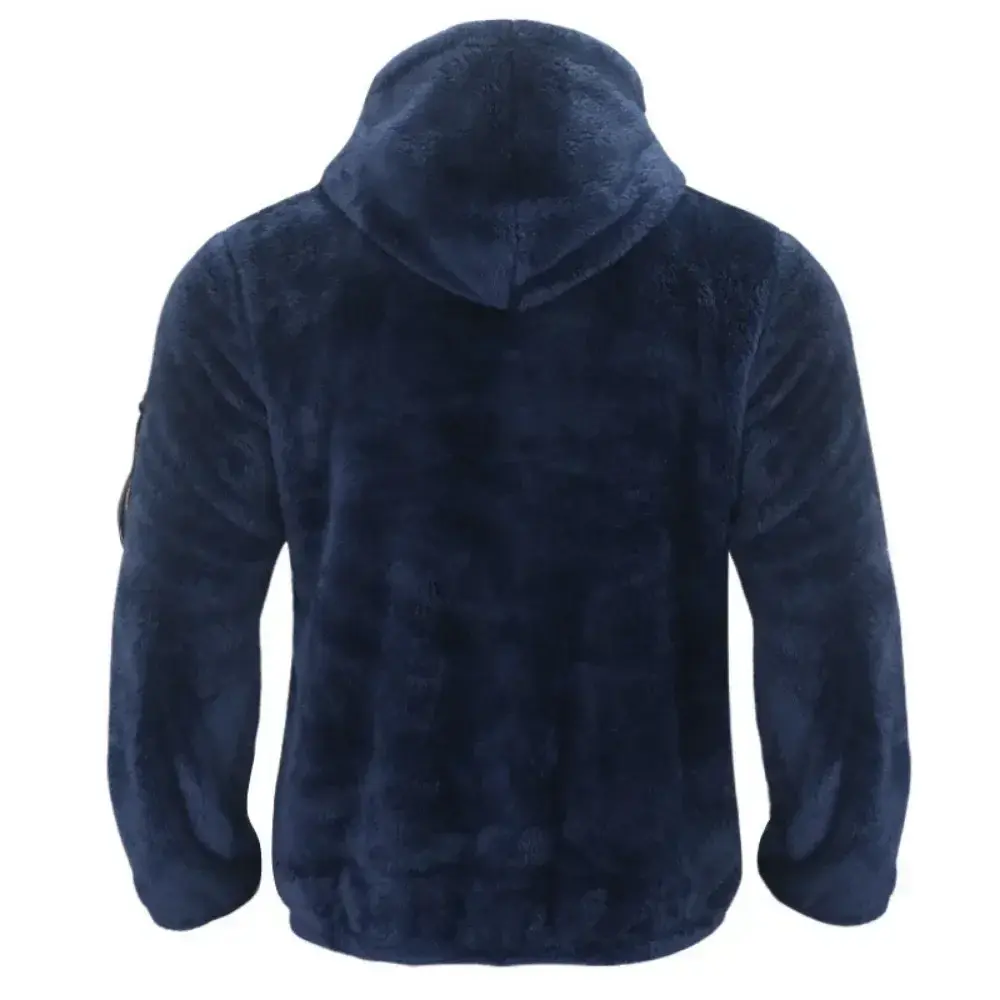 Jacket Men's Winter Jacket Fall Winter Double-sided Fleece Warm Jacket Loose Hooded Casual Jacket Comfortable Fabric