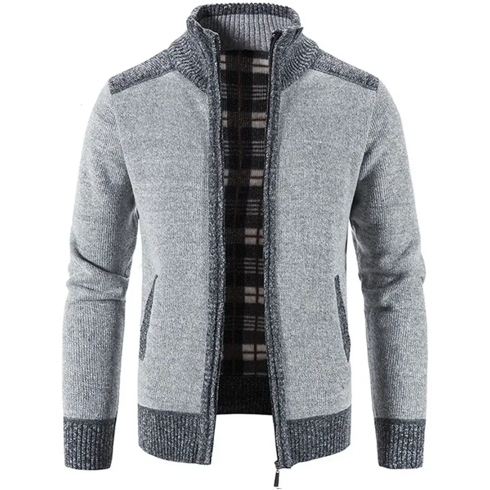 Autumn Winter Men's Thick Sweater Loose Casual Cardigan Sweater Jacket Zip Knitted Sweater Men Streetwear